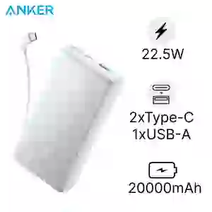 Pin dự phòng Anker 20000mAh 22.5W tích hợp cáp USB-C A110E