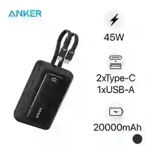 Pin sạc dự phòng Anker Zolo 20000mAh 45W 1A1C tích hợp 2 cáp Type-C A1681