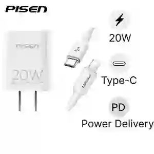 Combo sạc Pisen Quick PD 20W kèm cáp Lightning