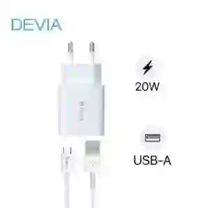 Combo Sạc DEVIA Kèm Cáp MICRO USB V2 Trắng