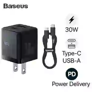 Sạc nhanh Baseus Palm 1C1A 30W US ( kèm cáp mini C to C 60W dài 1m )