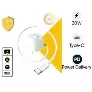 Sạc Pisen Quick PD 20W Pudding kèm cáp Type-C 2m