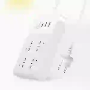 Ổ Cắm điện Pisen BH-43 (4 Cổng AC - 3 Cổng USB) dán tường Trắng