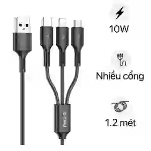 Cáp sạc 3 in 1 bọc dù Akus CA-3IC