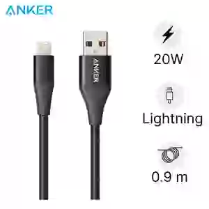Cáp Anker Powerline+ II Lightning (3FT/0.9M) A8452 Đen