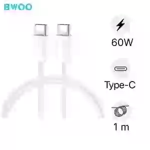 Cáp sạc nhanh BWOO Type-C to Type-C 60W X284 dài 1M