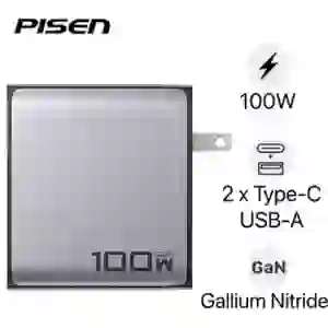 Sạc Pisen Bolt Pro 100W 2C1A Gan Fast kèm cáp Type-C to Type-C