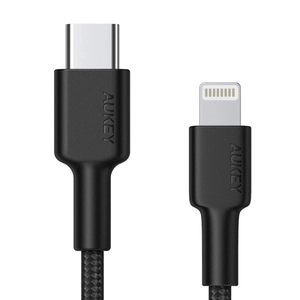 Cáp USB-C to Lightning MFi 1.2m Aukey Braided Nylon CB-CL1