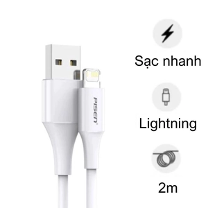 Cáp Pisen Fast - Vivid USB-A to Lightning 2M