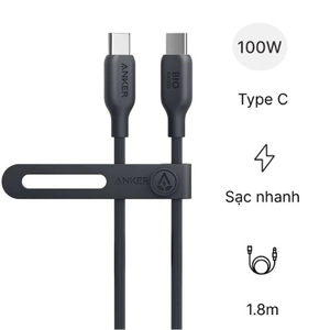 Cáp Anker 543 USB-C to USB-C Nylon BIO-BRAIDED dài 1.8M A80E6