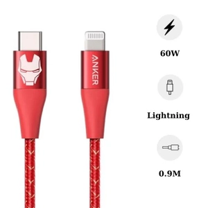 Cáp Anker Powerline II USB-C to Lightning (3FT/0.9M) A9548 Phiên bản Marvel (Iron Man)