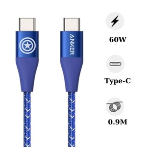 Cáp Anker Powerline II USB-C to USB-C (3FT/0.9M) A9547 Phiên bản Marvel (Captain America)