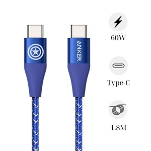 Cáp Anker Powerline II USB-C to USB-C (6FT/1.8M) A9549 Phiên bản Marvel (Captain America)