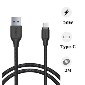 Cáp Type-C 2m bọc sợi nylon AUKEY CB-AC2