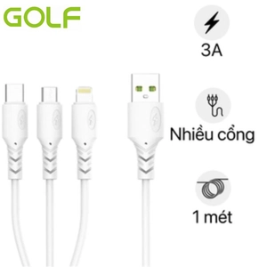 Cáp Golf 3 In 1 Sạc Nhanh 3A GC-85 Dài 1m