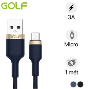 Cáp Golf Micro Sạc Nhanh 3A GC-71M Dây Dù Dài 1m
