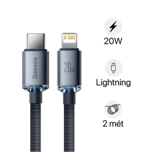 Cáp Baseus Crystal Shine USB-C to lightning dài 2M