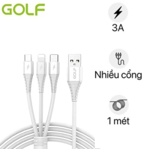 Cáp sạc Golf 3 In 1 Sạc Nhanh 3A GC-65 1m