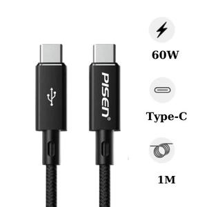 Cáp sạc nhanh Pisen Quick Platinum Type-C to Type-C 60W 1M
