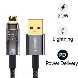 Cáp sạc nhanh tự ngắt Baseus Explorer Series USB-A to IP 2.4A 1M