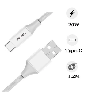Cáp sạc nhanh Type-C bọc sợi 1.2m Pisen