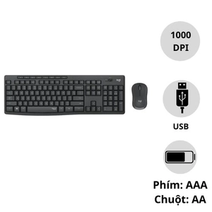 Combo bàn phím + chuột không dây Logitech MK295 Silent