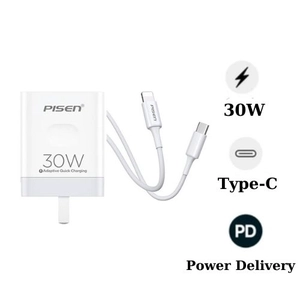 Combo sạc Pisen Quick PD 30W kèm cáp Lightning