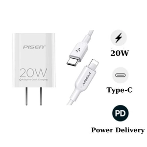 Combo sạc Pisen Quick PD 20W kèm cáp Lightning