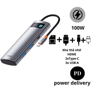 Hub Chuyển ĐổI Baseus Metal Gleam Type-C 7 Trong 1