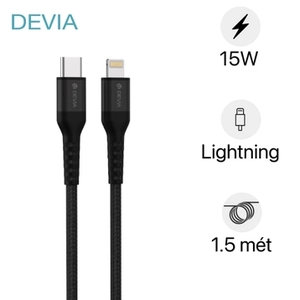 Cáp Devia Sạc Nhanh USB-C To Lightning Bọc Dù Dài 1.5m