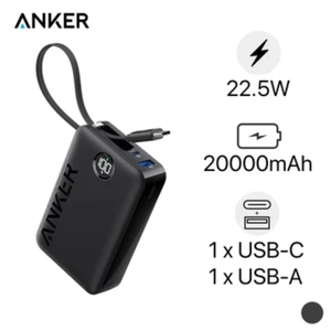 Pin dự phòng Anker 335 20.000mAh USB-C 3 cổng kèm móc treo và giá đỡ A1647