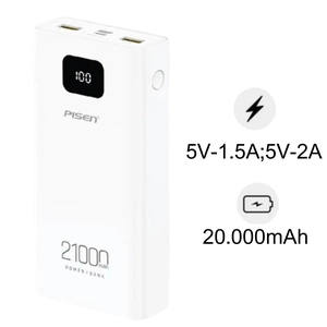 Pin dự phòng Pisen Mr White Digital 21.000 mAh