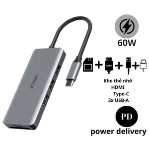 HUB MacBook iWALK HDMI 4K 7in1 (ADH003)