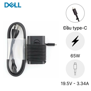 Sạc Laptop Dell 19.5V 3.34A 65W - Đầu Type C hình Oval