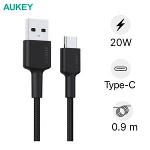 Cáp sạc bọc dù Type-C 0.9m Aukey CB-CD30