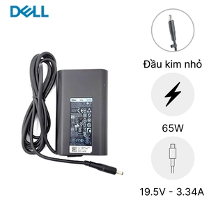 Sạc Laptop Dell 19.5V 3.34A 65W - Đầu kim nhỏ hình Oval