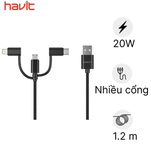 Cáp sạc đa năng 3in1 HAVIT 1m JS317