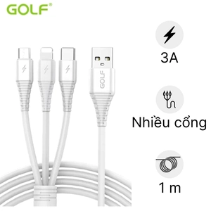 Cáp sạc Golf 3 In 1 Sạc Nhanh 3A GC-65 1m