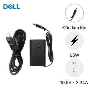 Sạc Laptop Dell 19.5V 3.34A 65W - Đầu kim lớn NQ hình Oval