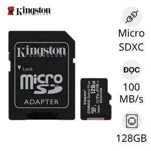 Thẻ nhớ Micro Kingston Class 10 128GB ( Kèm Adapter )