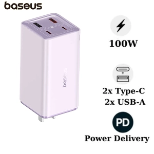 Củ sạc nhanh Baseus GaN6 Pro 2C + 2U 100W EU kèm cáp C-C 100W 1m