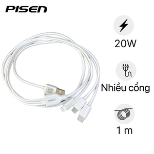Cáp Pisen Mr White 3-in-1 (Lightning/Type-C/Micro)