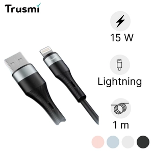 Cáp Trusmi Usb-A to Lightning Silicone 15w dài 1m