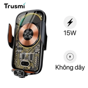 Sạc ô tô Trusmi không dây 15w kết hợp giá đỡ CC07