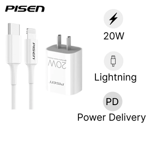 Sạc Pisen Quick PD 20W Pudding kèm cáp Lightning 2m