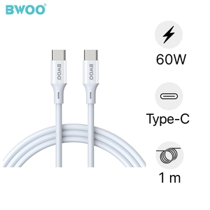 Cáp sạc nhanh BWOO Type-C to Type-C PD 60W X282C-C dài 1M