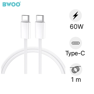 Cáp sạc nhanh BWOO Type-C to Type-C 60W X284 dài 1M
