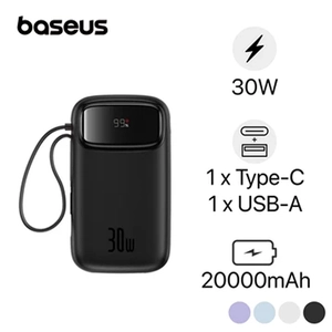 Pin sạc dự phòng Baseus Qpow2 màn hình số 20.000mAh 30W kèm 2 cáp type C