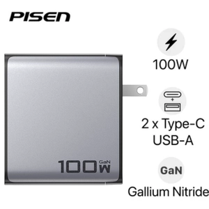 Sạc Pisen Bolt Pro 100W 2C1A Gan Fast kèm cáp Type-C to Type-C