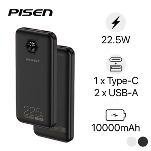 Pin dự phòng Pisen Quick Powerlink Cube 22.5W 10.000mAh kèm cáp Lightning và Type-C D191